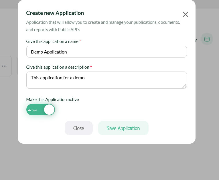 Create Application